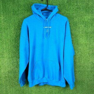 Lonely Ghost Hoodie Adult XL Blue Text Me When You Get Home Pullover Sweater